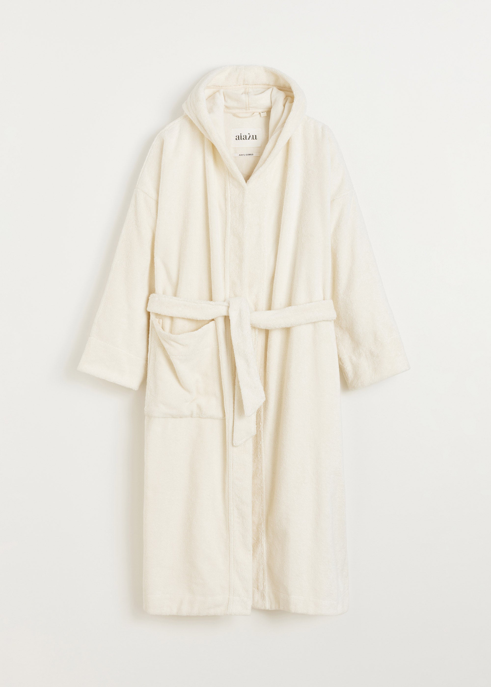 Hooded bathrobe terry | Pure Ecru