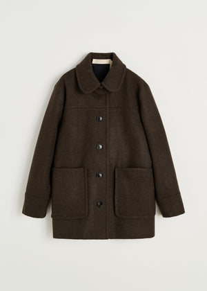 Jamie jacket loden – wool | Pure Dark Brown Coat aiayu