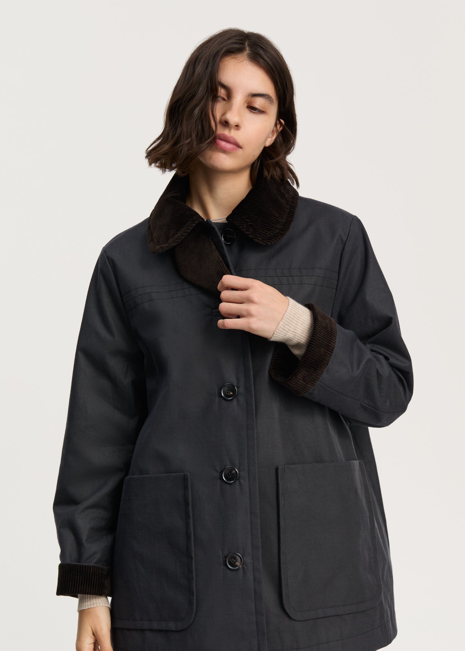 Jamie jacket – ripstop oilskin | Antracite Jacket aiayu