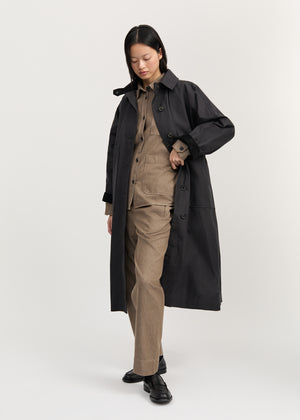 Jay coat ripstop oilskin silkwax | Antracite Coat aiayu