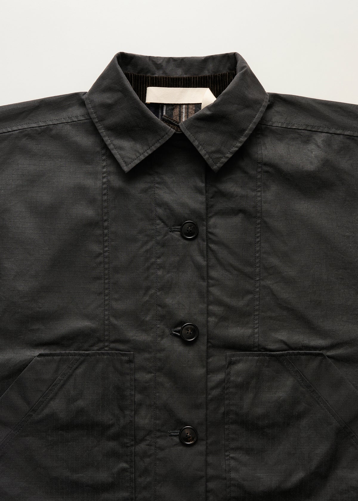 Jay coat ripstop oilskin silkwax | Antracite Coat aiayu