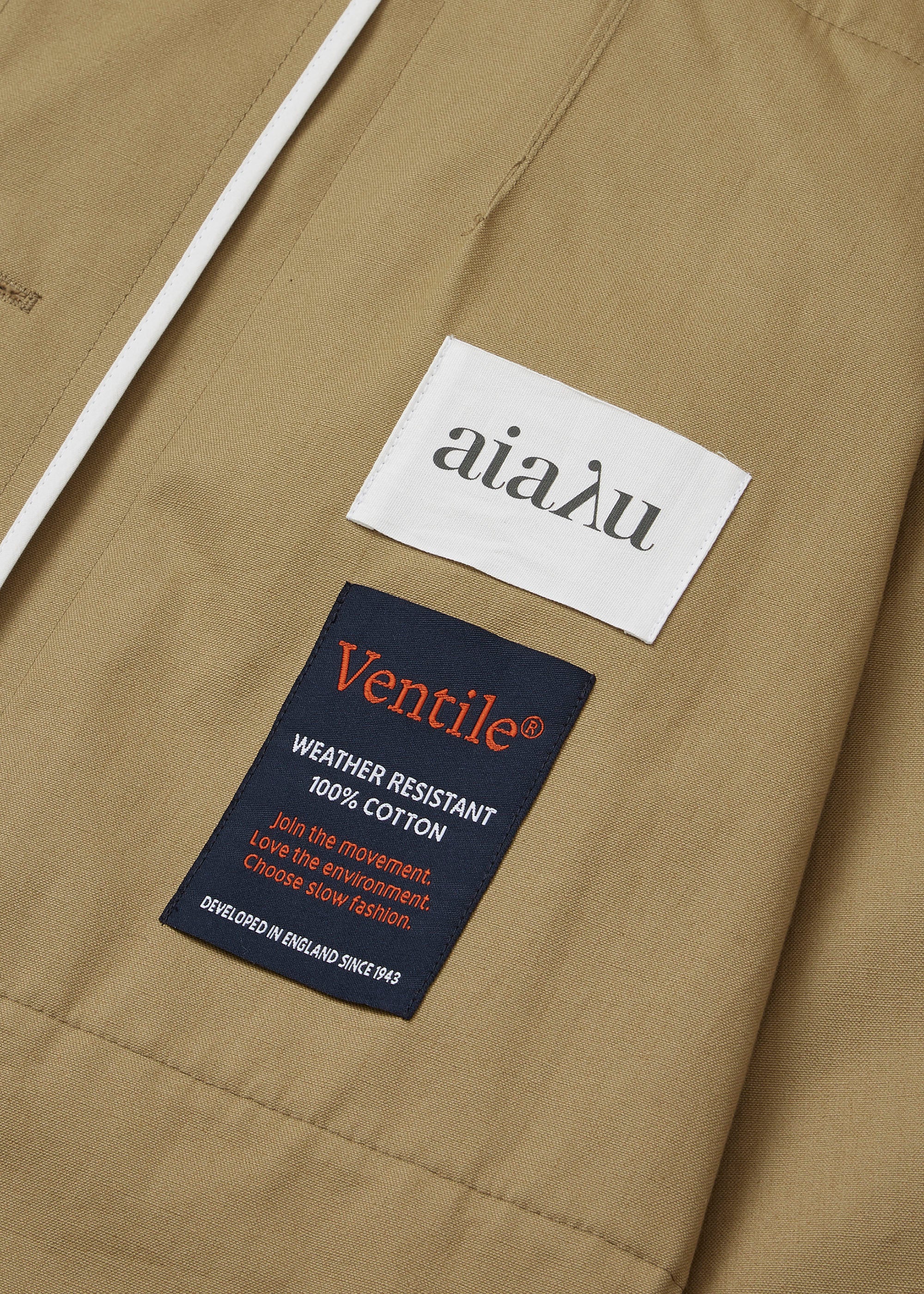 Ventile is a registered trademark of outerwear textile that is naturally waterproof through construction.