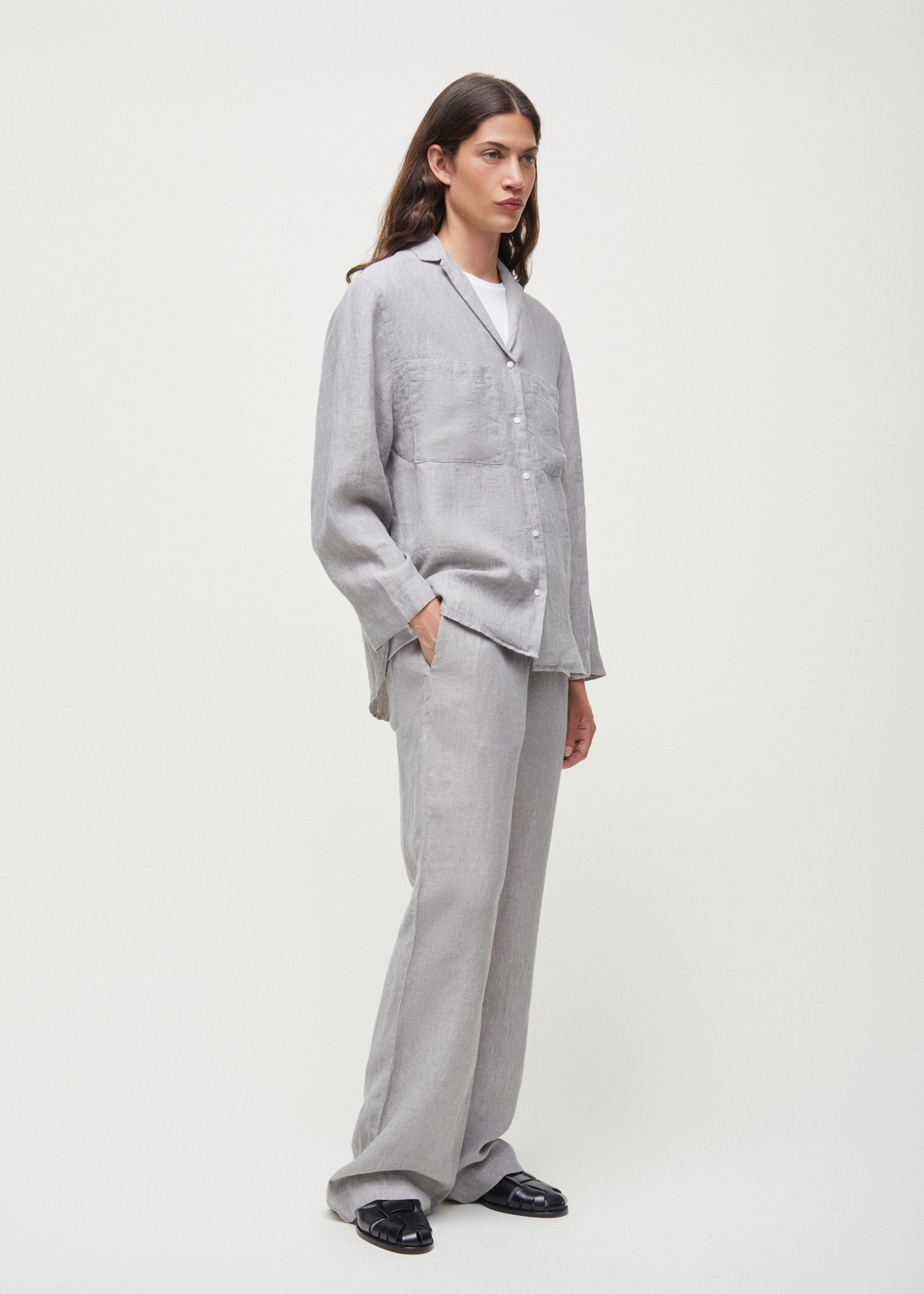Jiro shirt linen | Grey