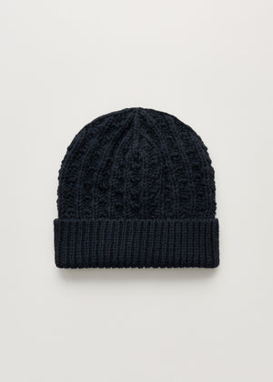 Koda beanie – highland wool | Black navy Hat aiayu