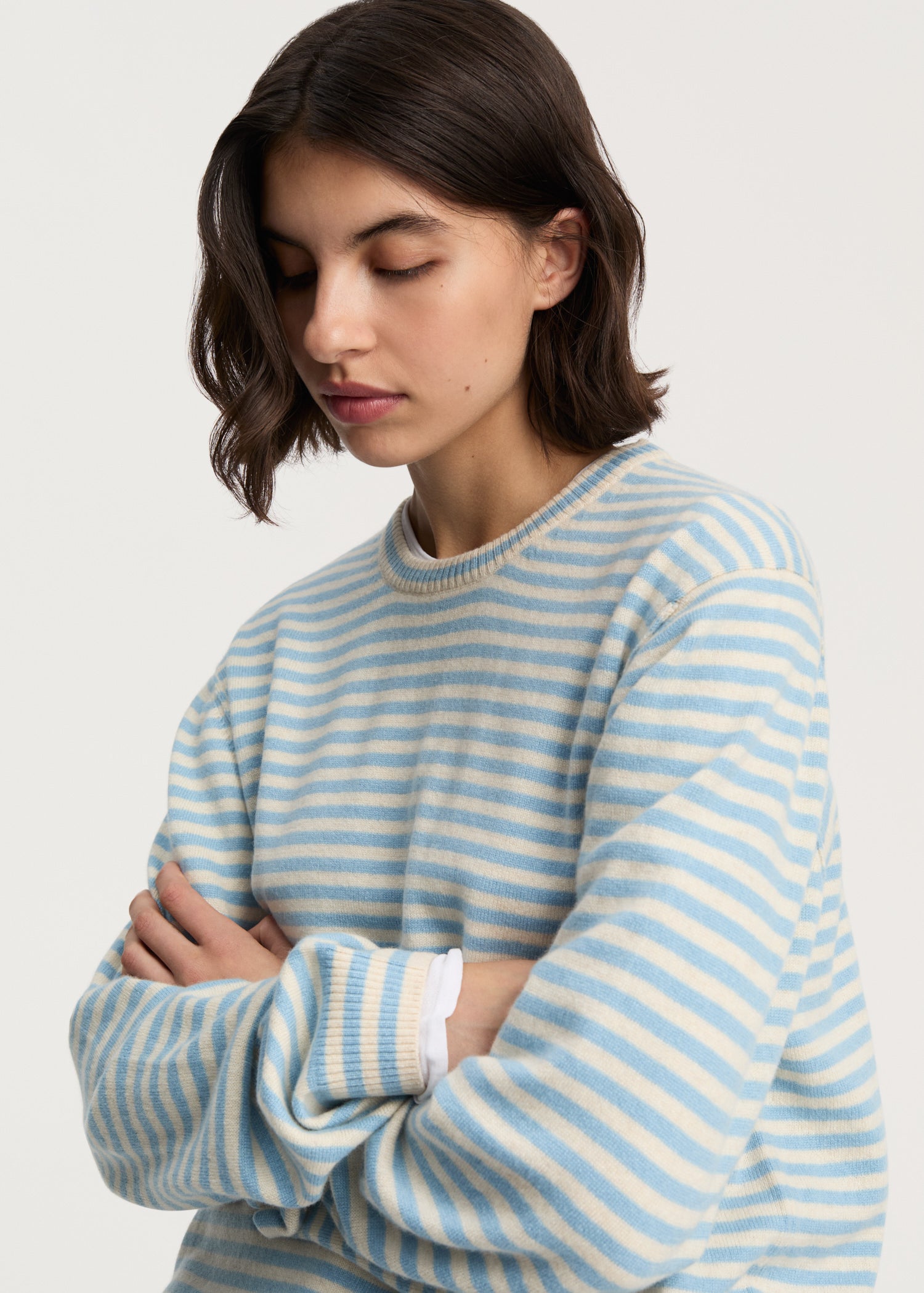 Leonardo sweater – pure cashmere | Mix Opal Blue Sweater aiayu