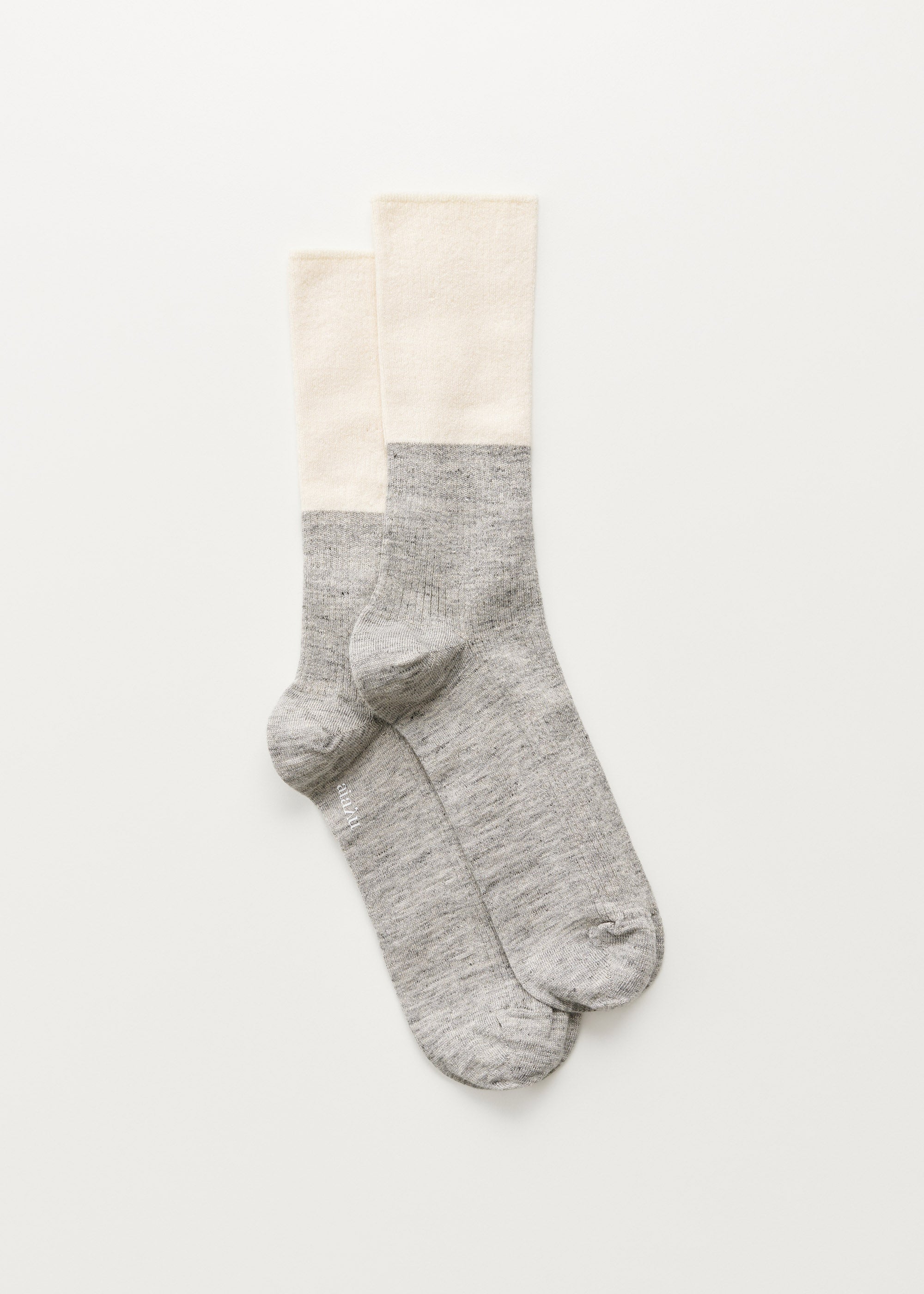 Linen rib socks  | Mix Grey Melange