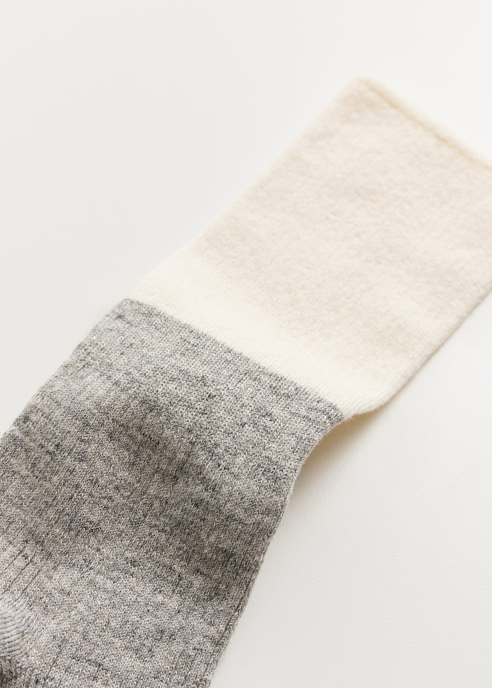 Linen rib socks  | Mix Grey Melange