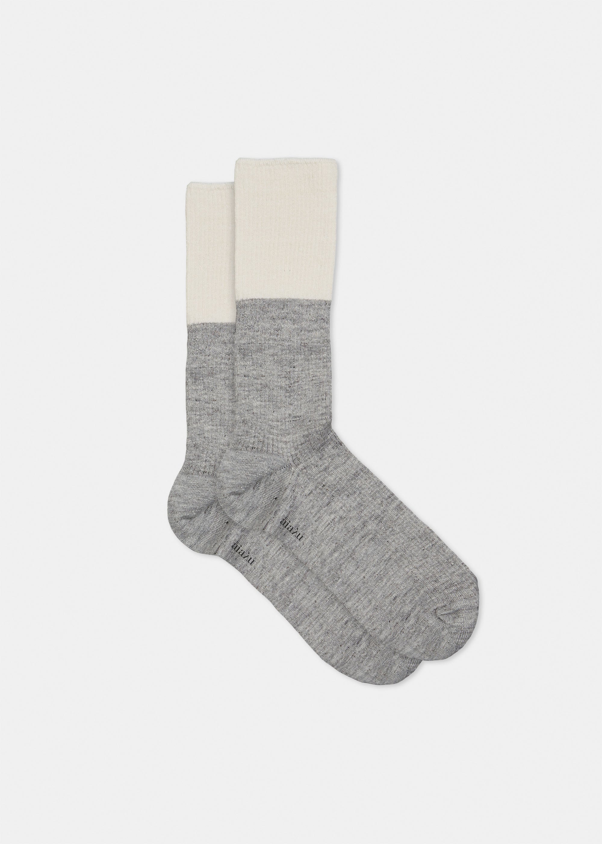 Linen rib socks  | Mix Grey Melange