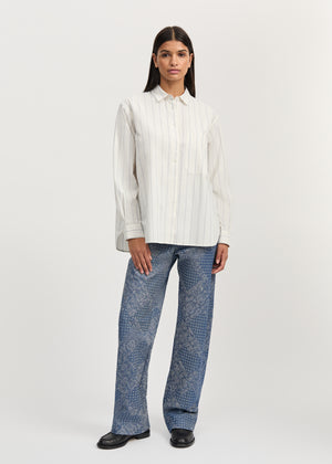 Lynette shirt champetra | Mix French Blue Shirt Woven aiayu