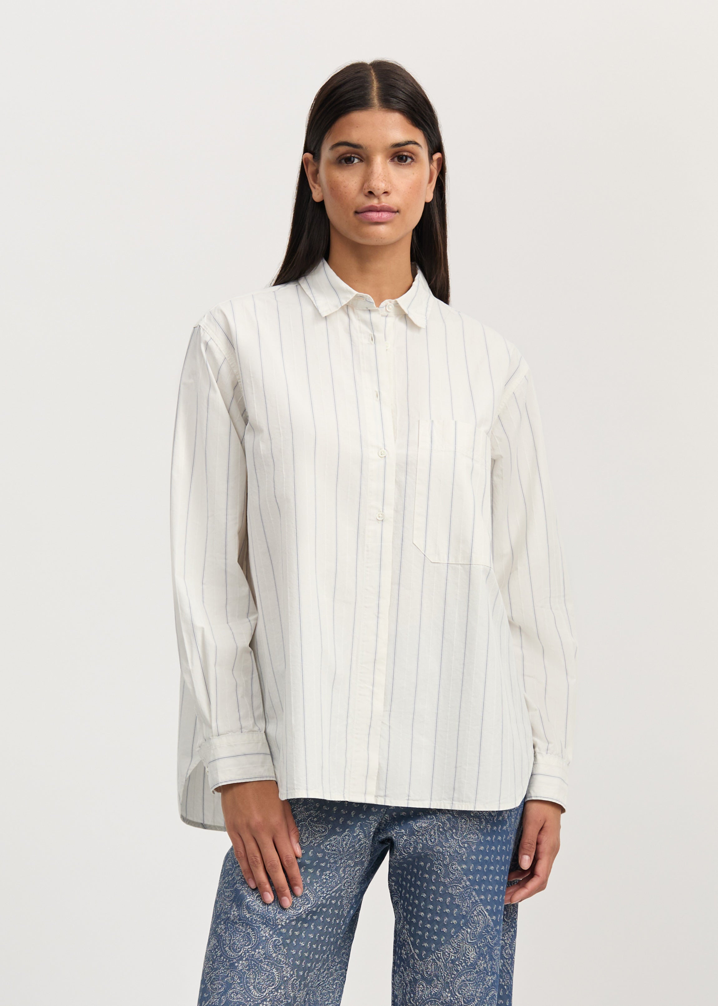 Lynette shirt champetra | Mix French Blue Shirt Woven aiayu
