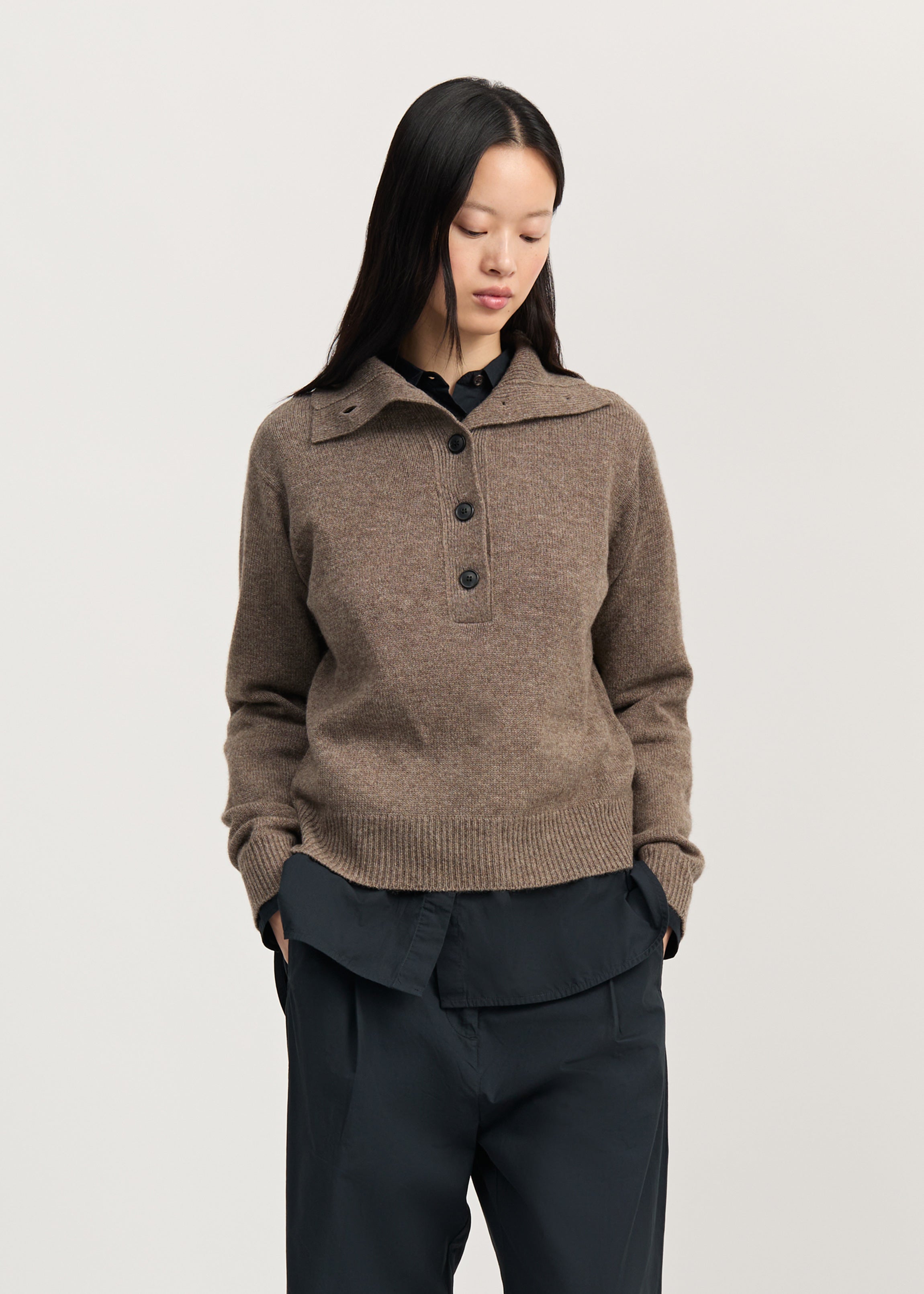 Maji sweater – yak | Pure Light Brown Sweater aiayu