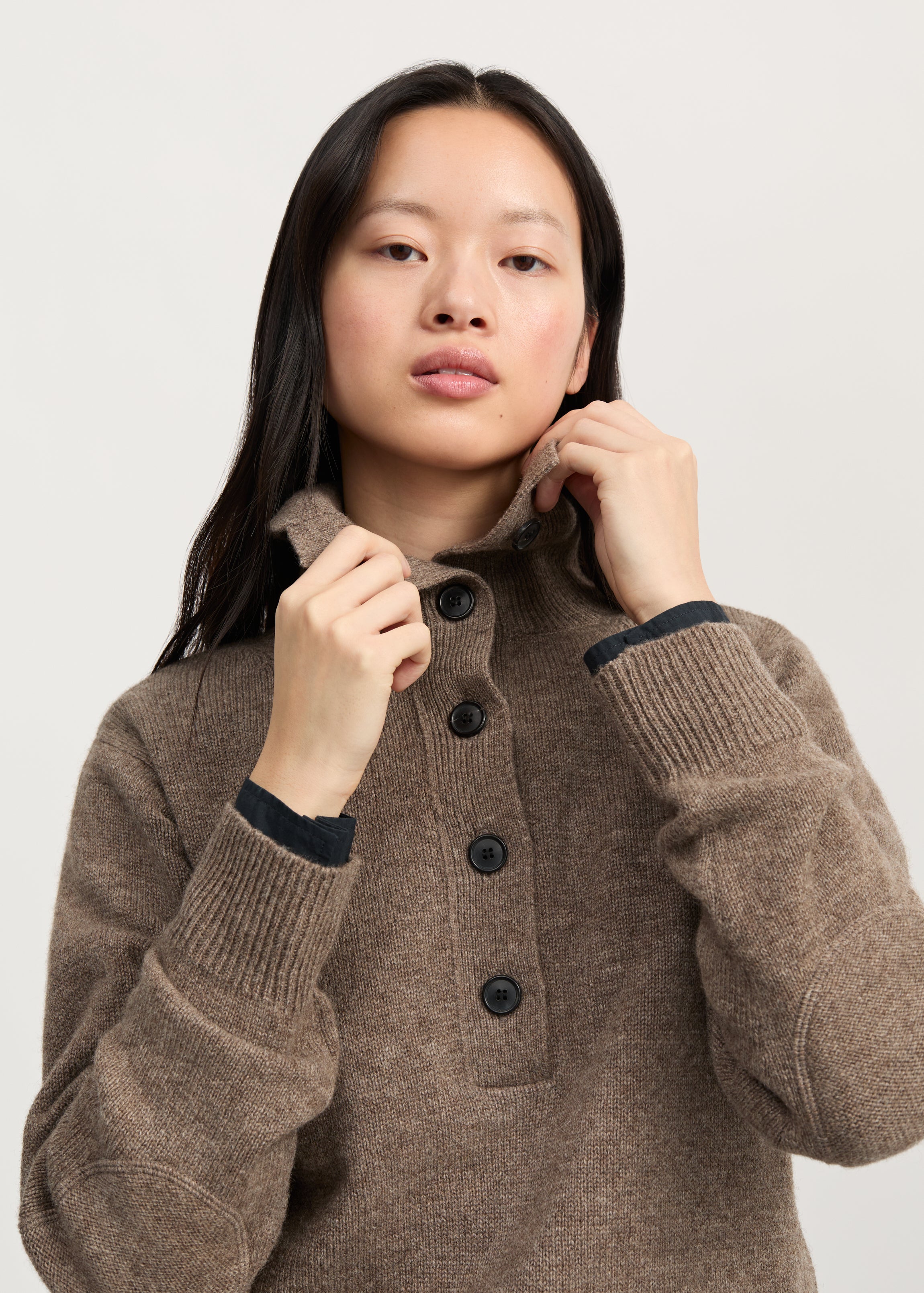 Maji sweater – yak | Pure Light Brown Sweater aiayu