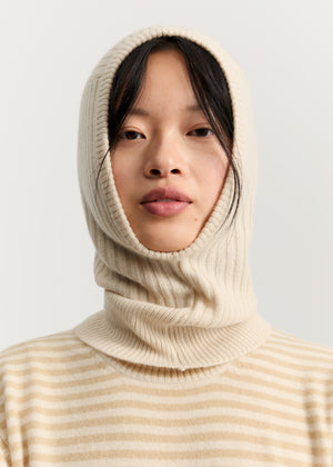Masao balaclava – pure cashmere | Pure Ecru Hat aiayu
