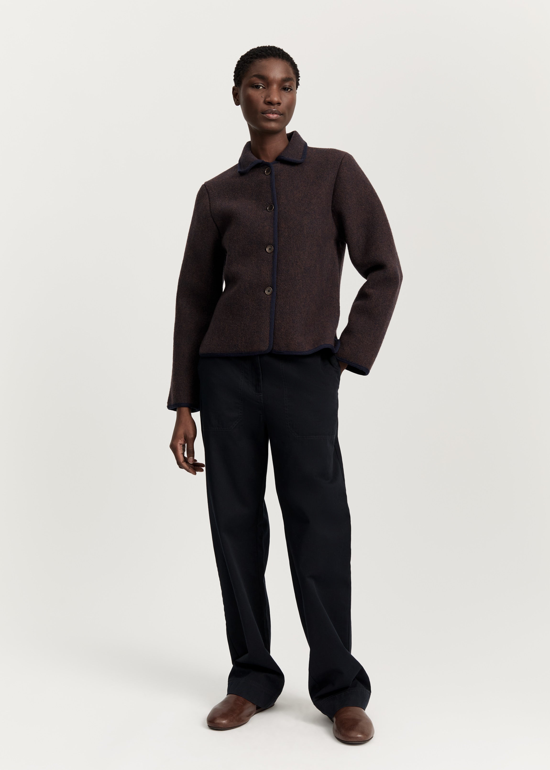 Mayra jacket – pure merino wool | Navy Melange Jacket aiayu