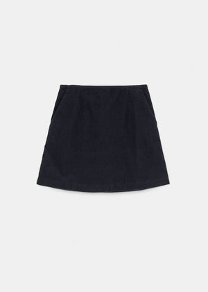 Mini skirt corduroy | Black Navy