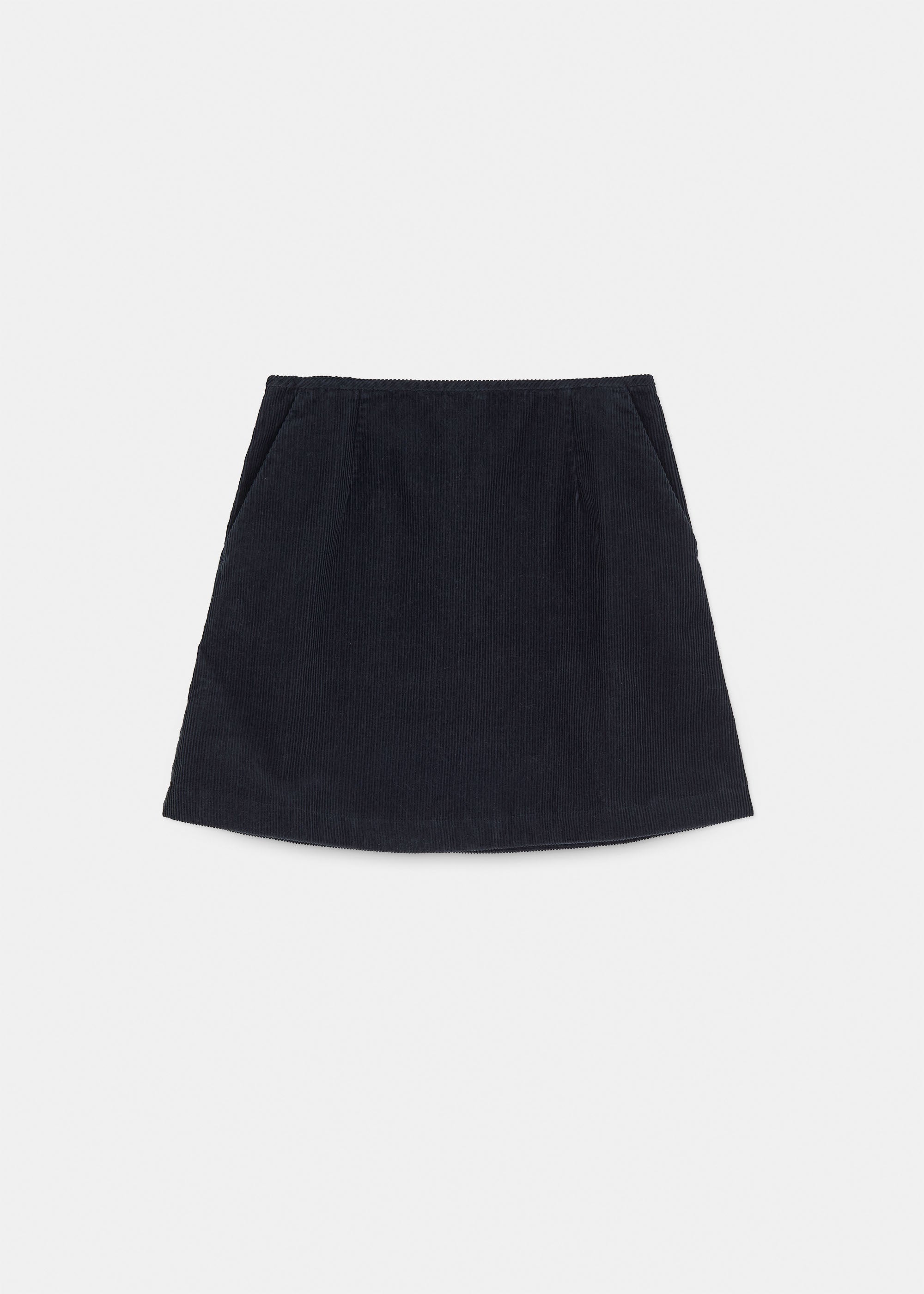 Mini skirt corduroy | Black Navy