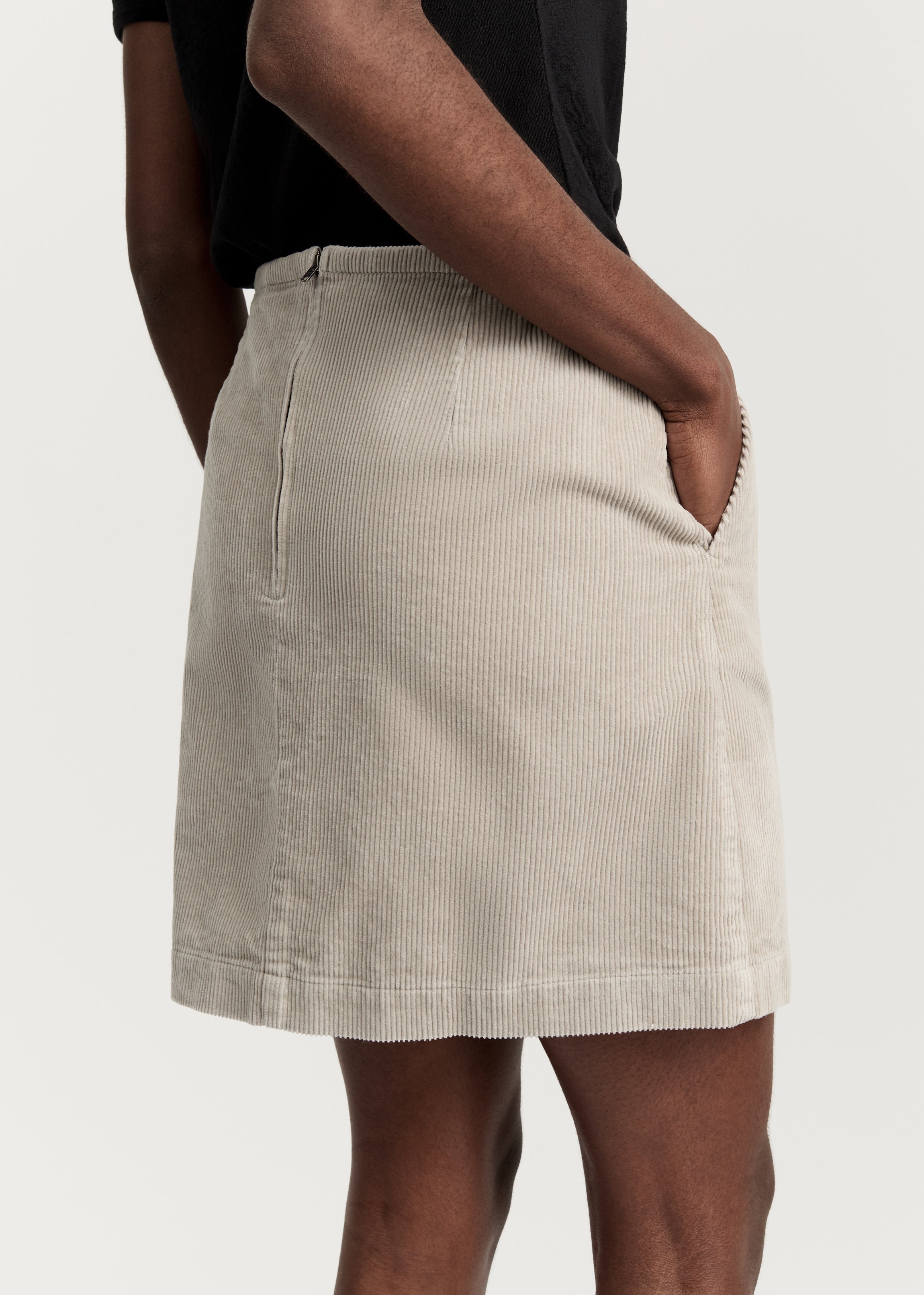Mini skirt corduroy | Silver Skirt aiayu