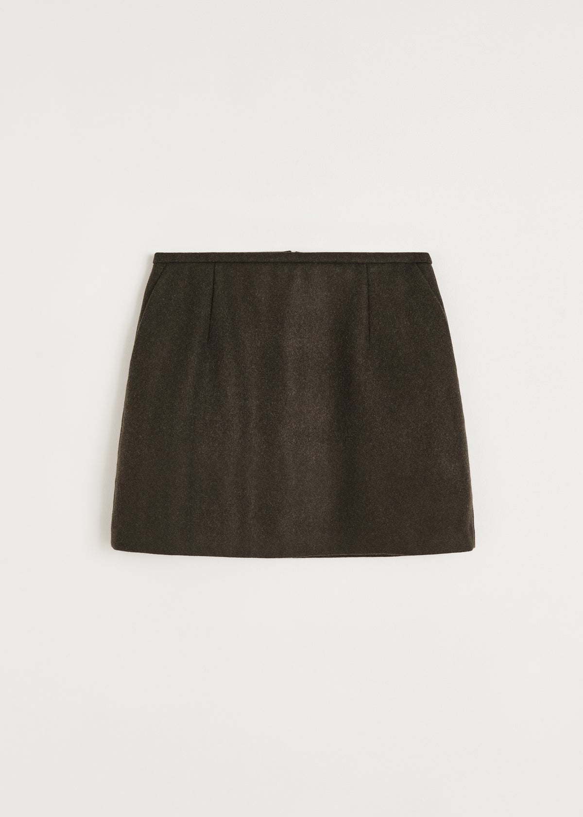 Mini skirt loden | Pure dark brown Skirt aiayu