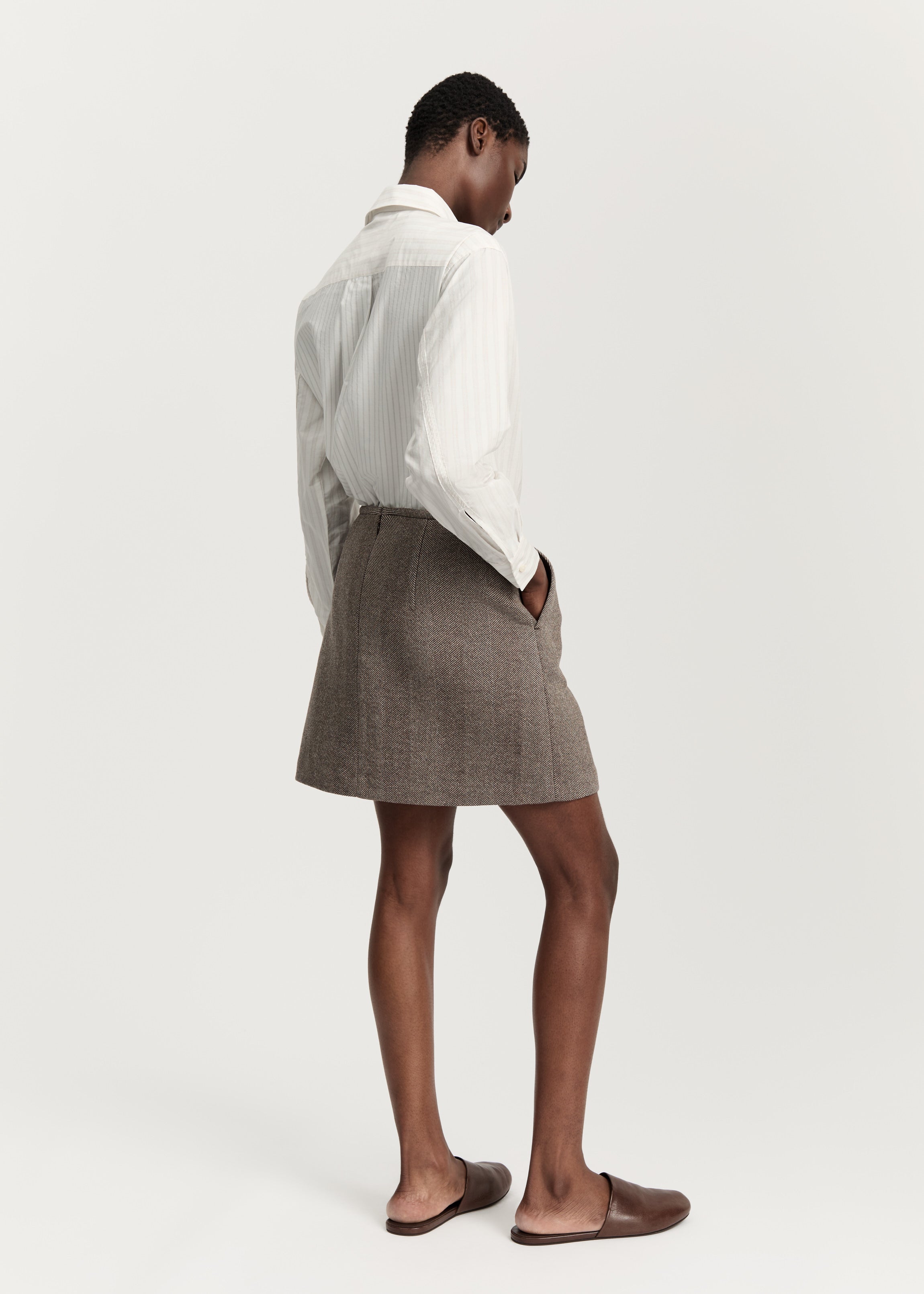 Mini skirt – wool | Herringbone Skirt aiayu