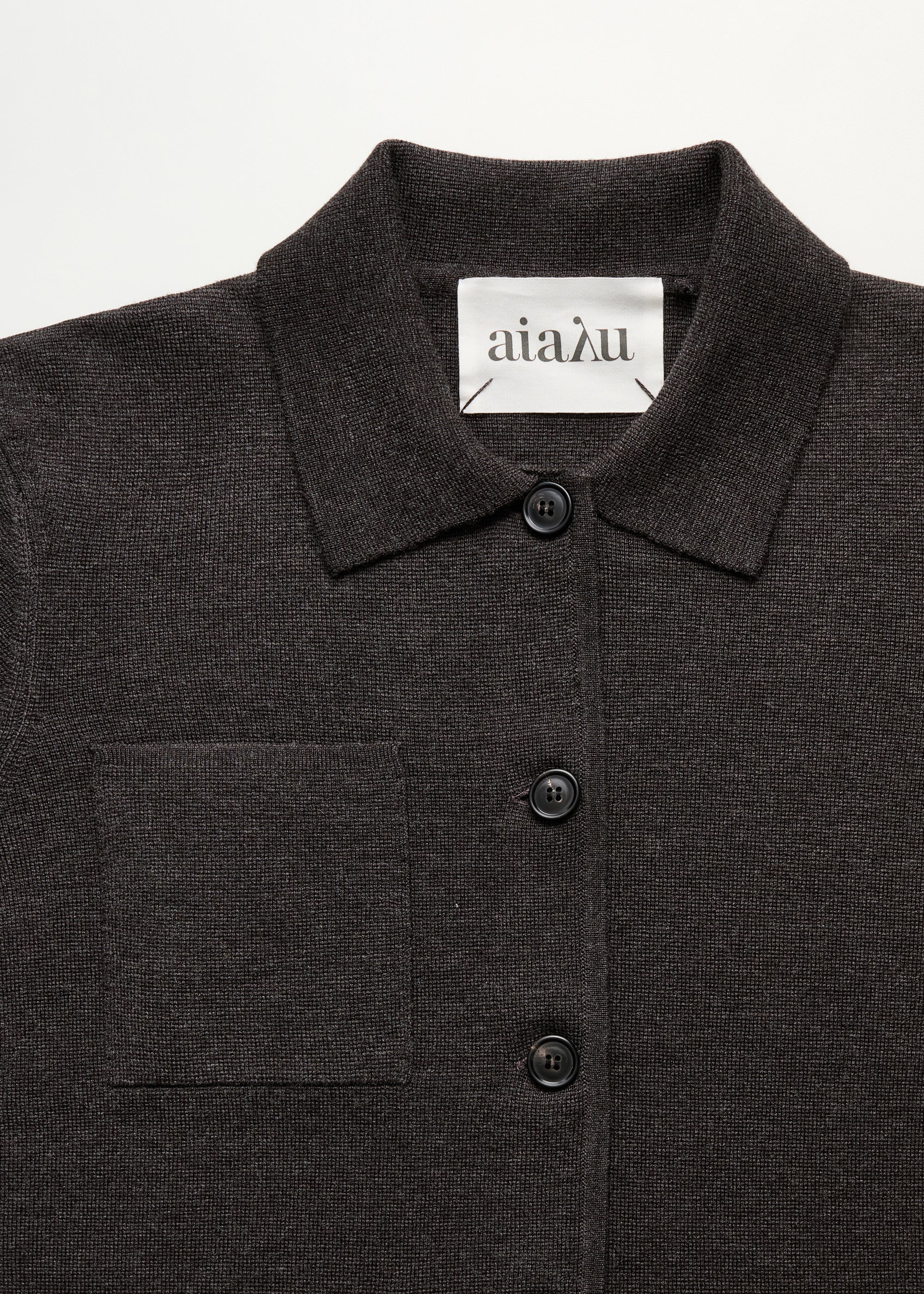 Moema cardigan - pure merino wool | Dark Brown Melange