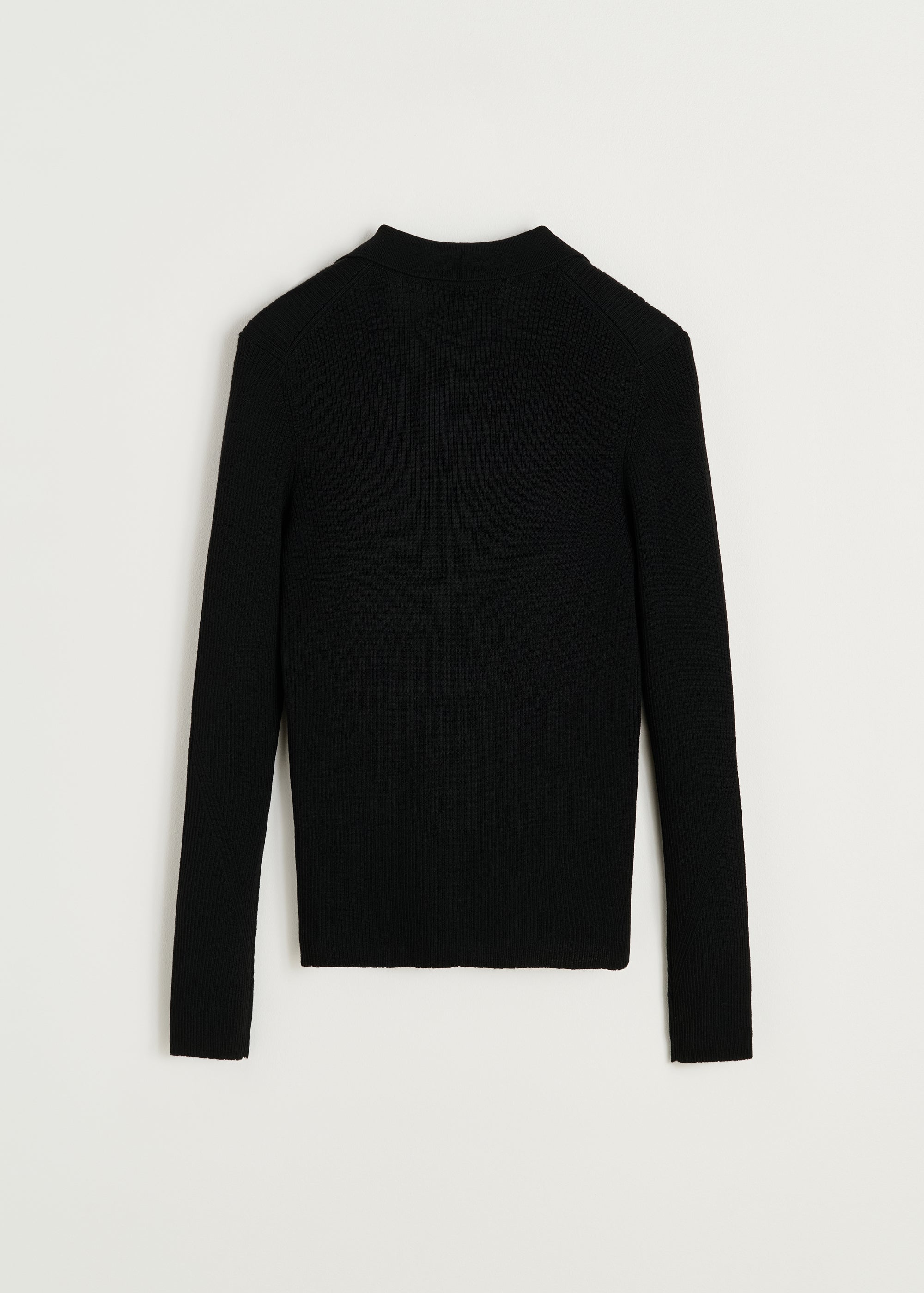 Noa polo blouse – pure merino wool | Black Blouse aiayu