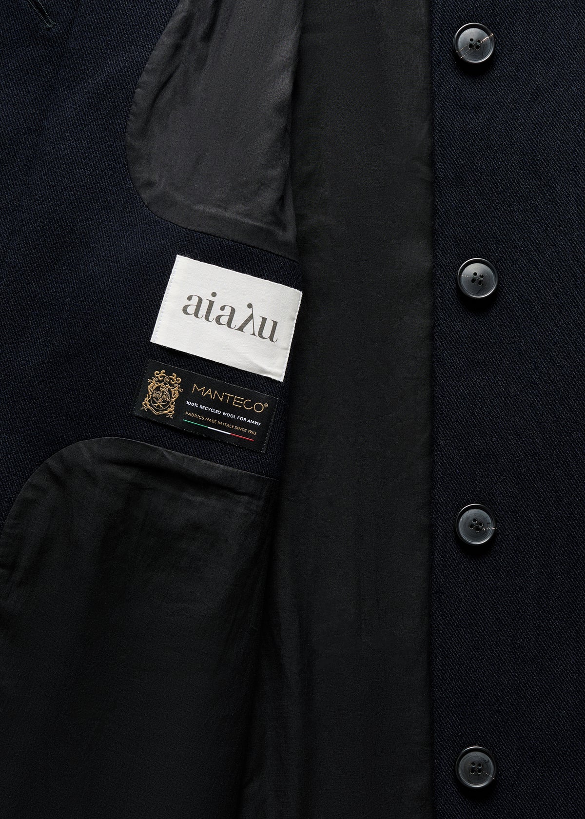 Noah coat – wool | Black Navy Coat aiayu