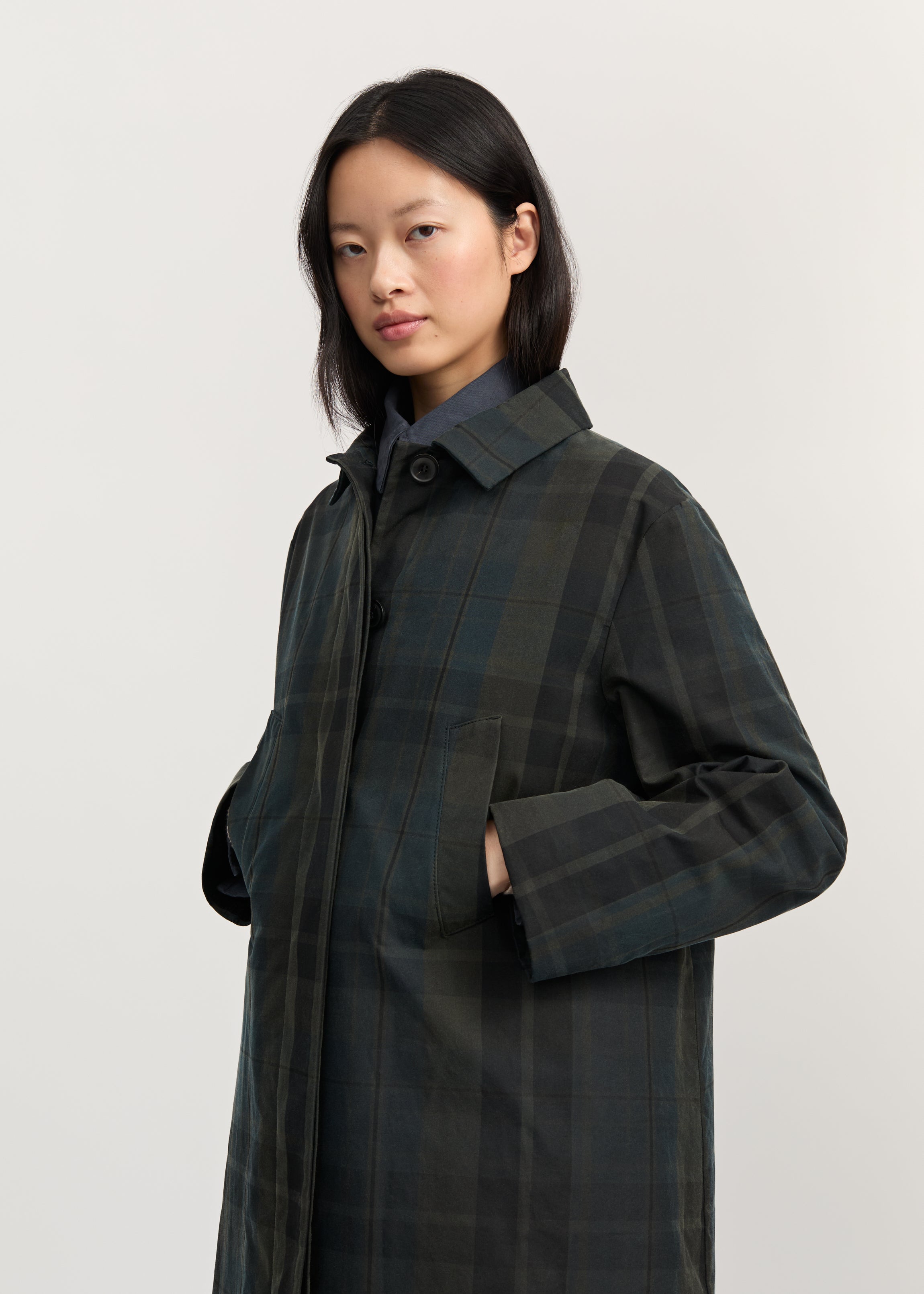 【新品未使用】　OHGA CHECK COAT Noor coat check – oilskin silkwax | Foxleigh