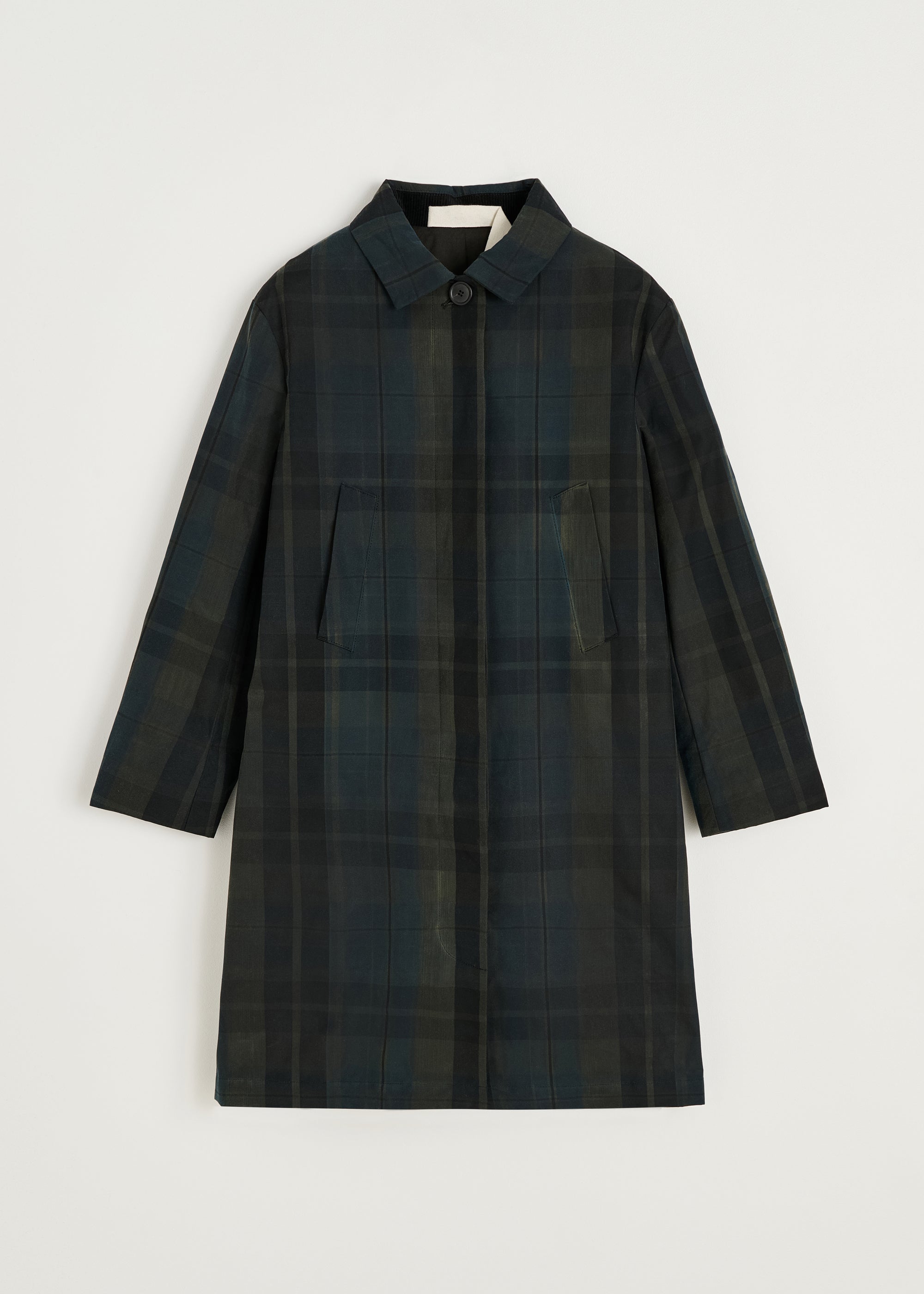 Noor coat check – oilskin silkwax | Foxleigh