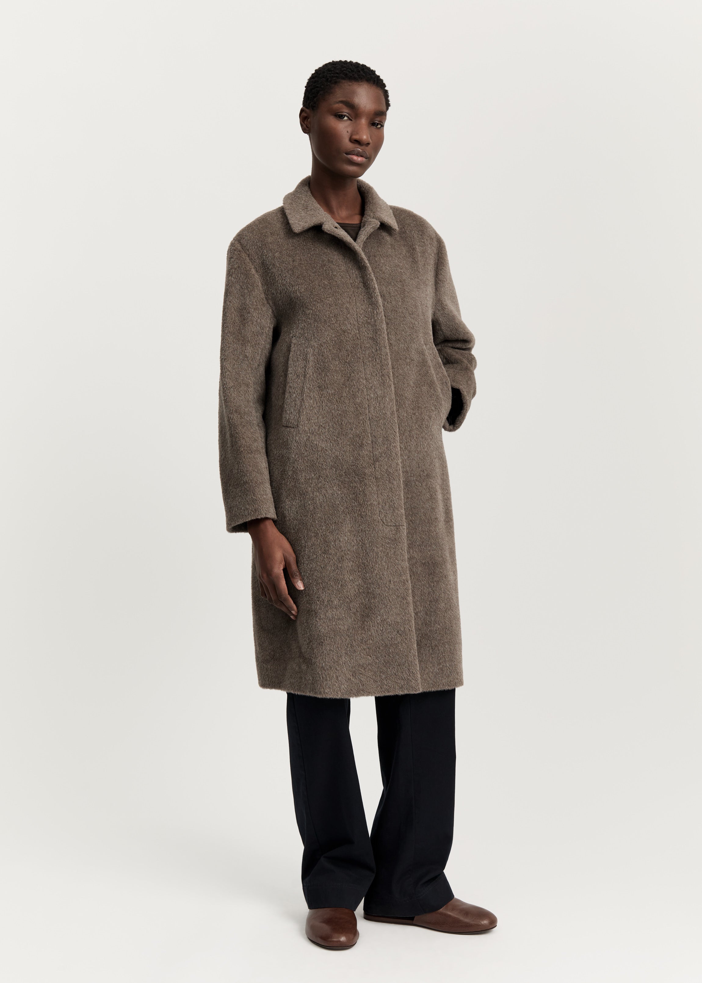 Noor coat – wool | Yak Melange Jacket aiayu