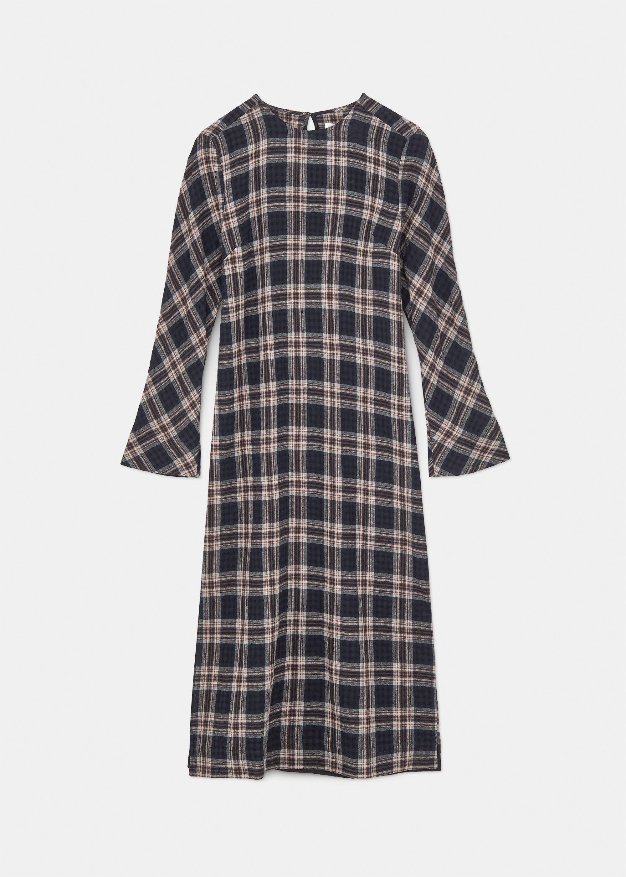 Novia dress checked wool | Mix Black