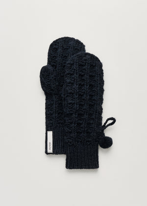 Oponi mittens – highland wool | Black navy Mittens aiayu