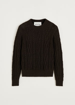 Orenda sweater – llama | Pure Dark Brown Sweater aiayu