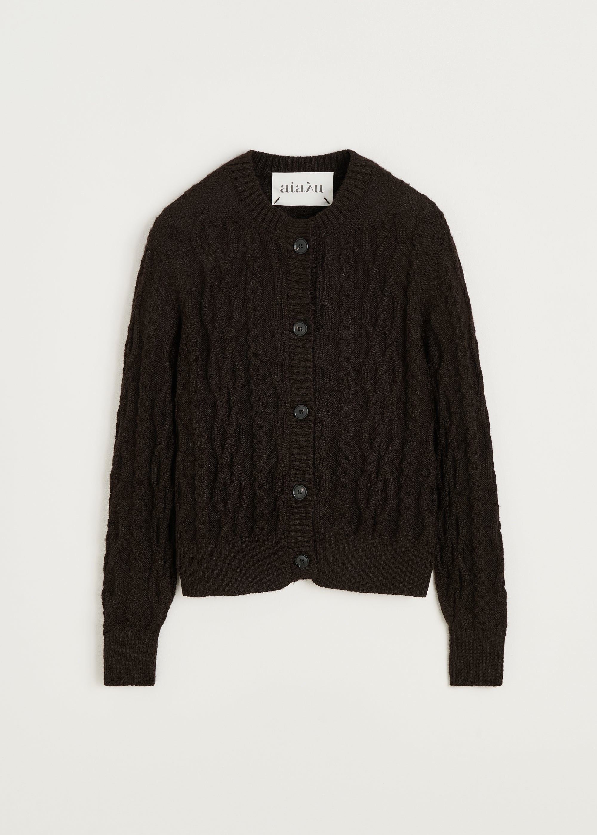 Pala cardigan – llama | Pure Dark Brown Cardigan aiayu