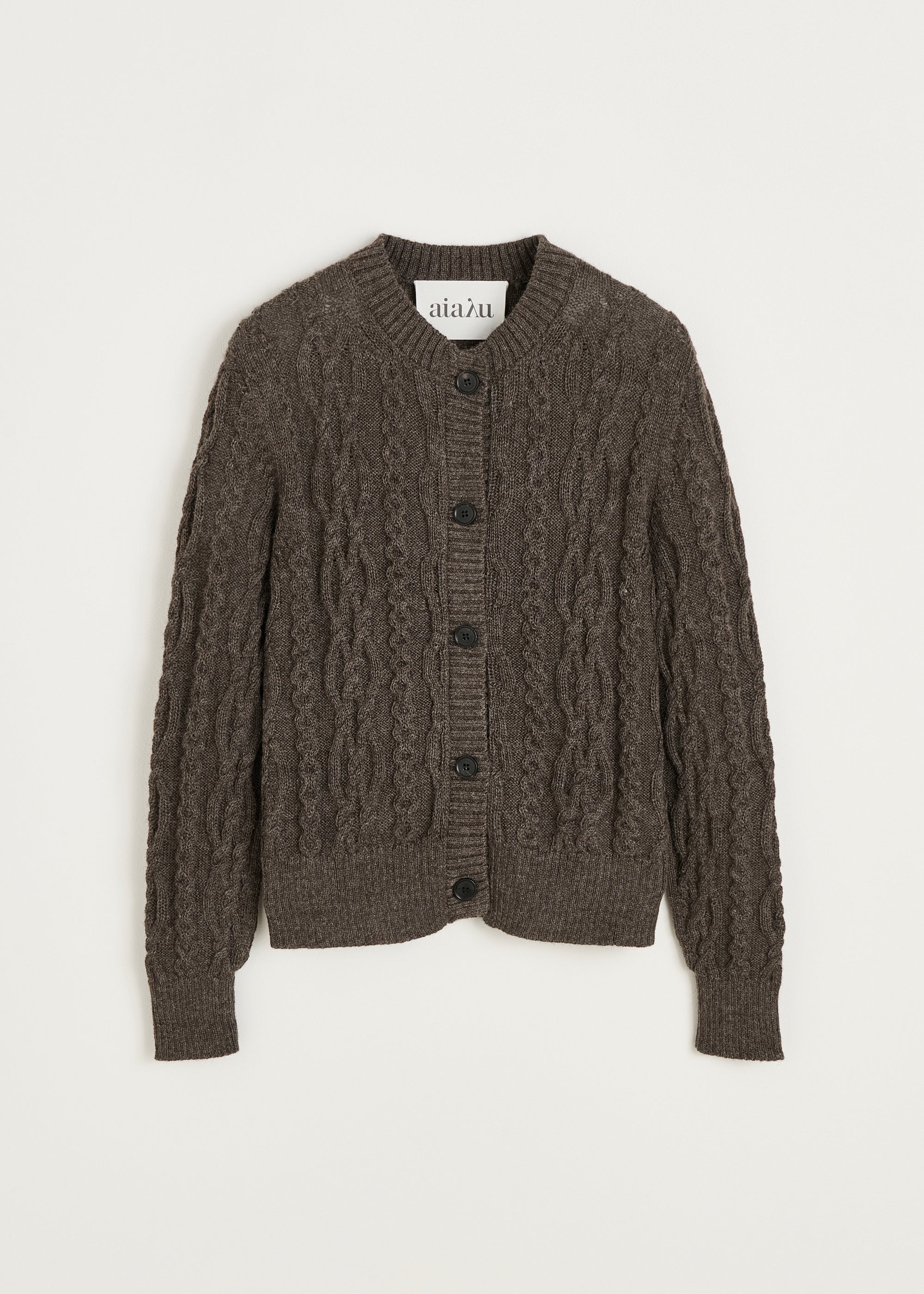 Pala cardigan – llama | Pure Smokey Brown Cardigan aiayu