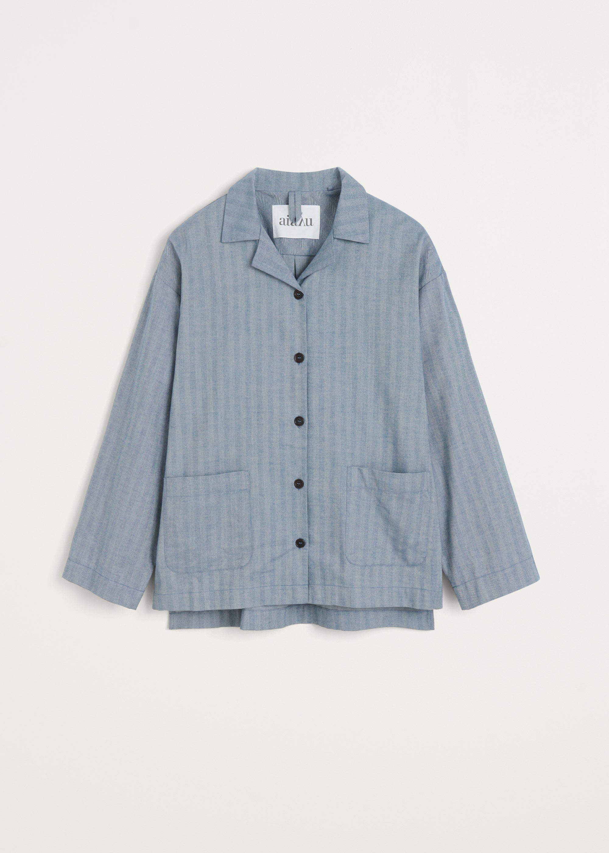 Pyjamas shirt herringbone | Mix Dust Blue