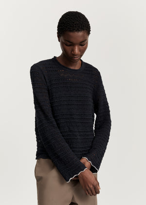 Ramon blouse – pure llama | Black Blue Sweater aiayu