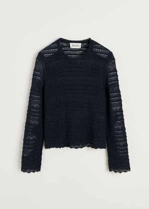 Ramon blouse – pure llama | Black Blue Sweater aiayu