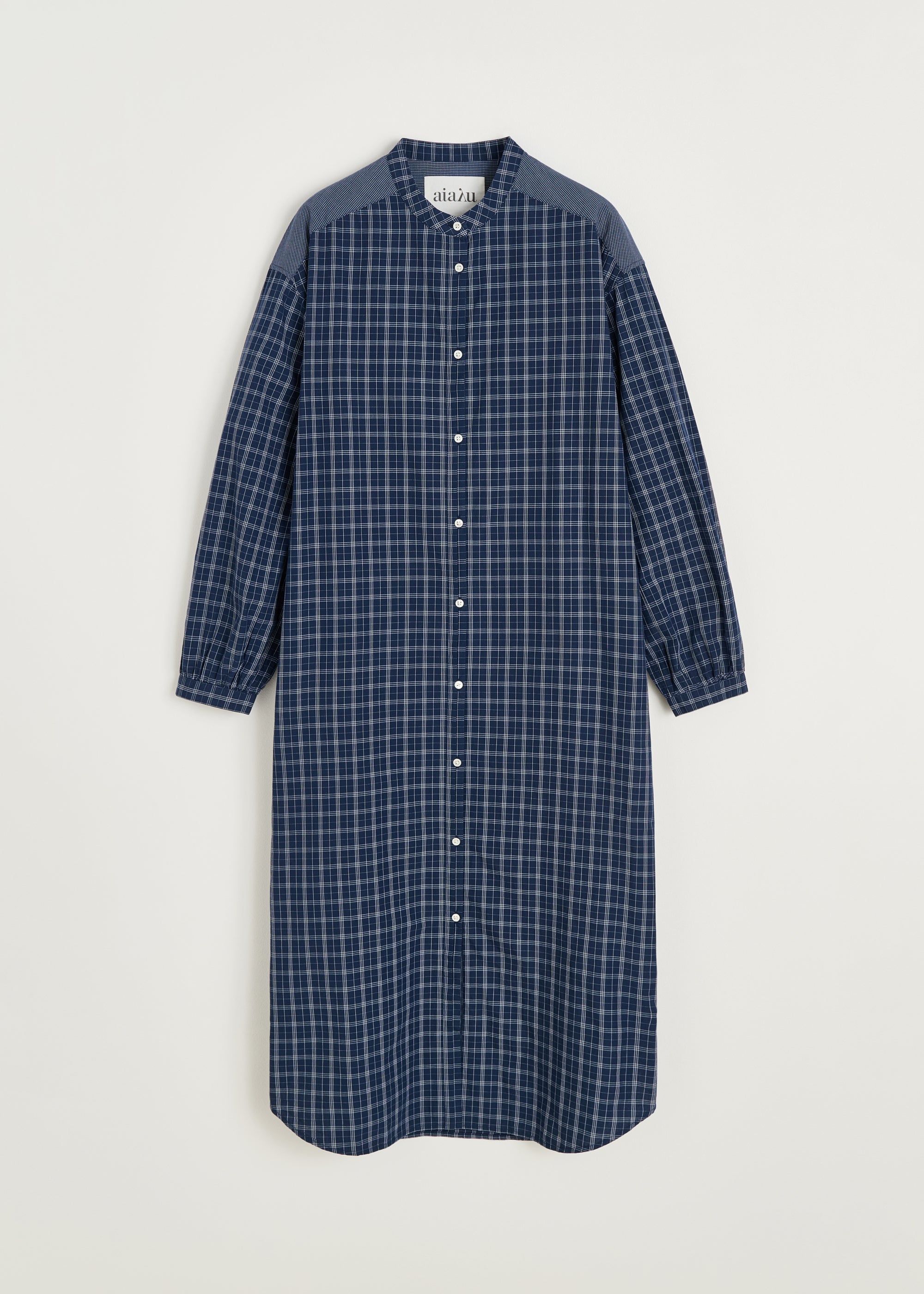 Sani dress check | Navy Check Dress aiayu