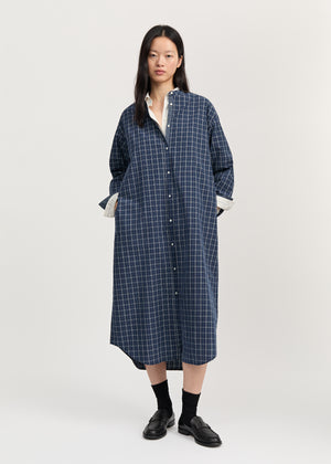Sani dress check | Navy Check Dress aiayu