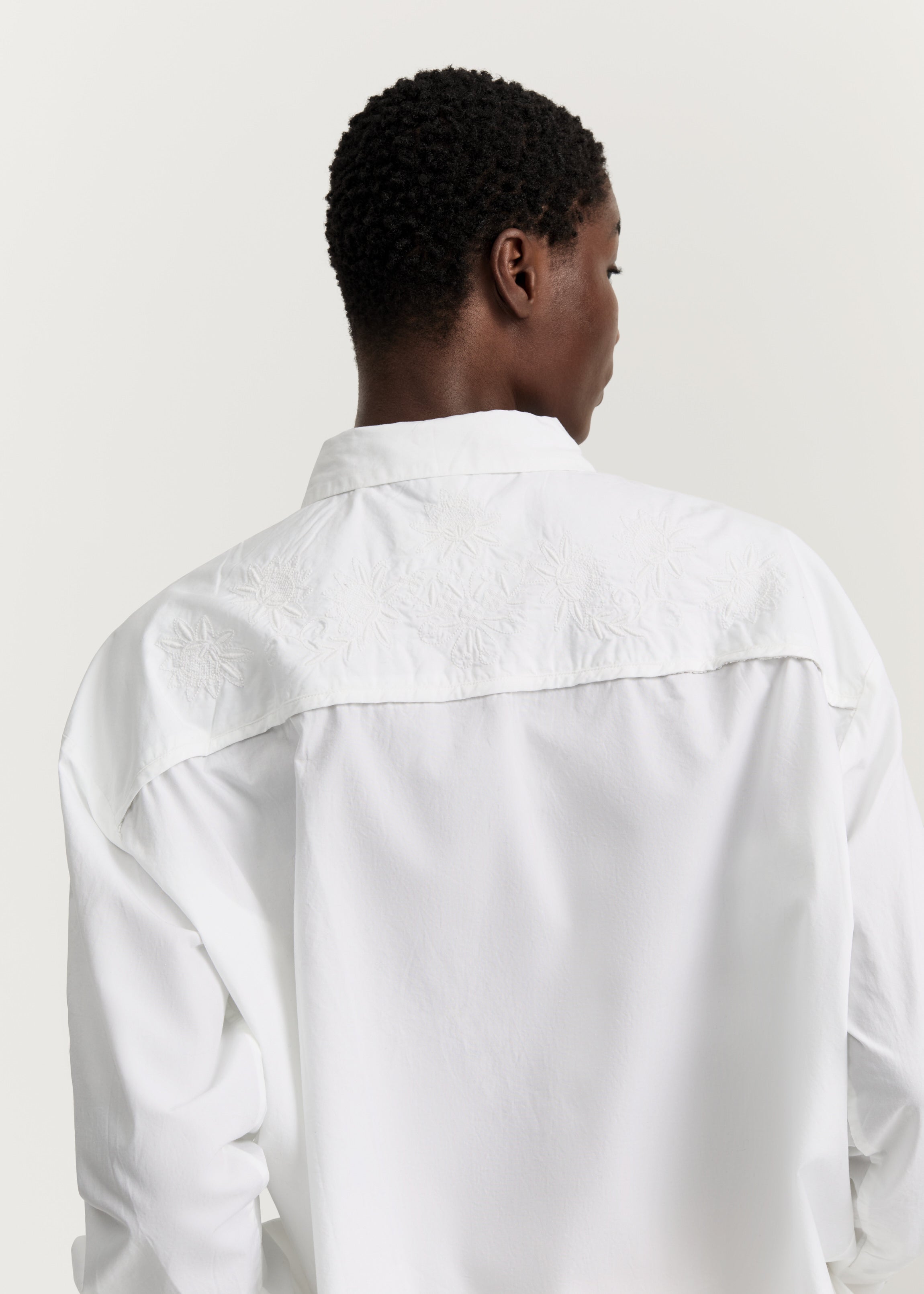 Shirt embroidery | White