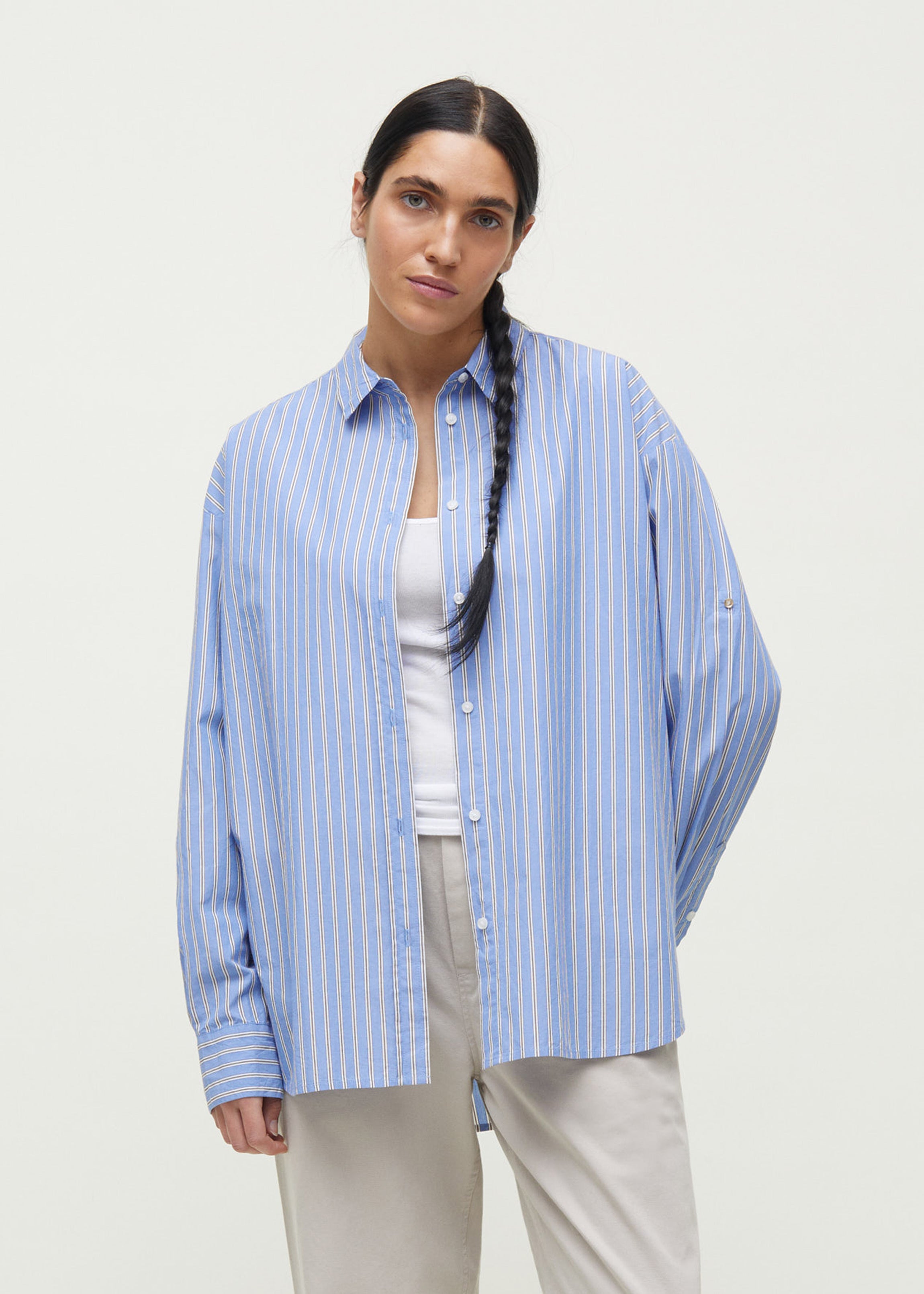 CRIMIE / STAR STRIPE WASHABLE RAYON SHIRT / BLACK - Turlock