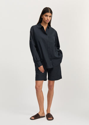 Shirt | Black Navy Shirt Woven aiayu