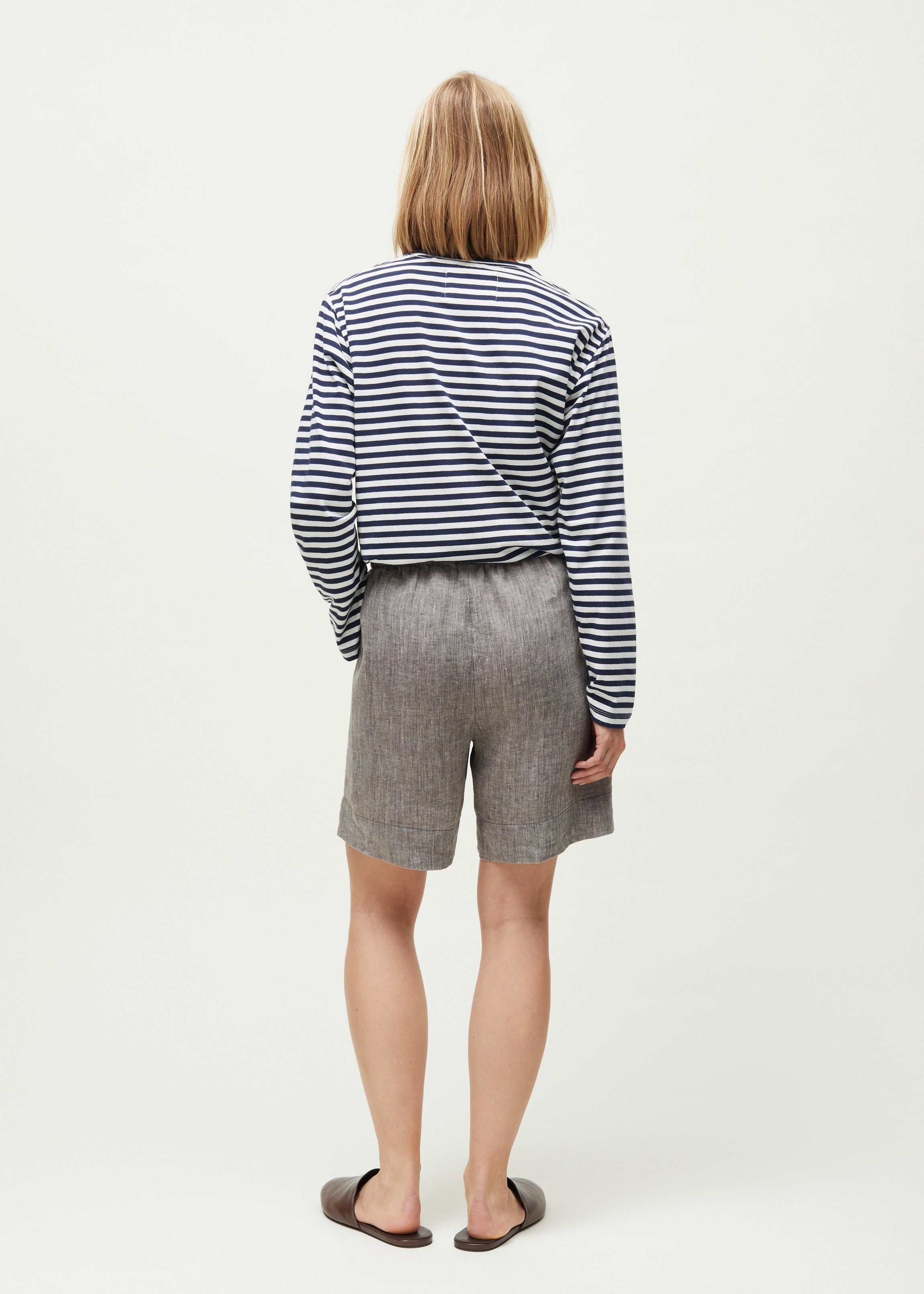 Shorts long linen | Brown