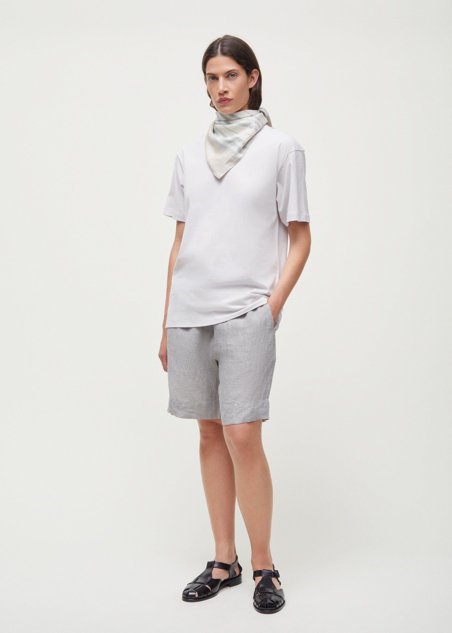 Shorts long linen | Grey
