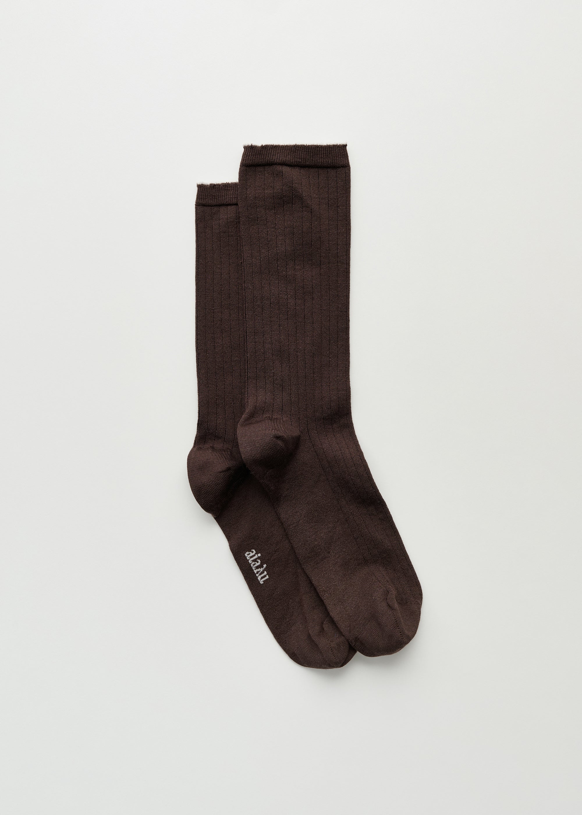 Silk rib socks | Walnut Socks aiayu