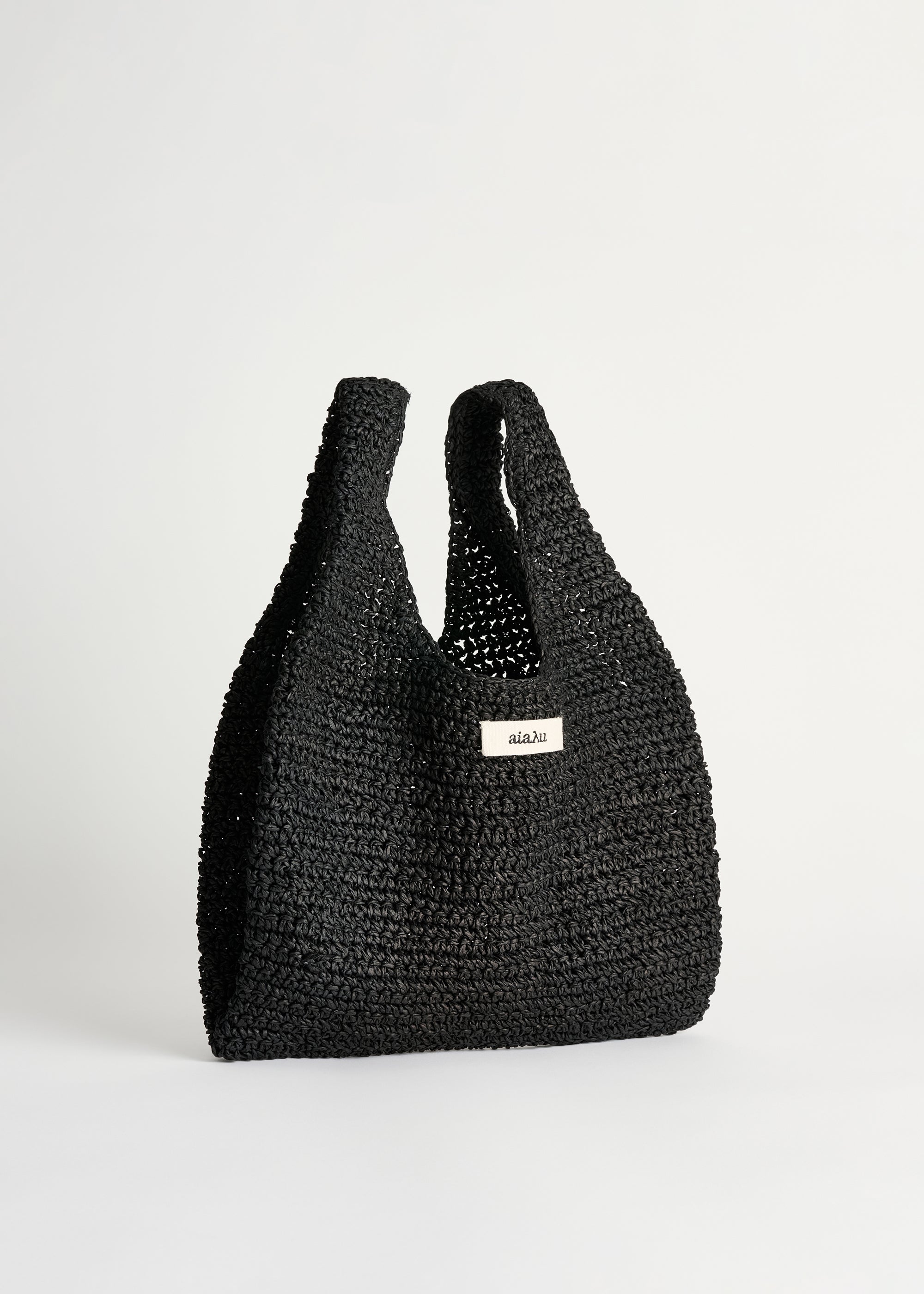 Sophia straw bag small | Black