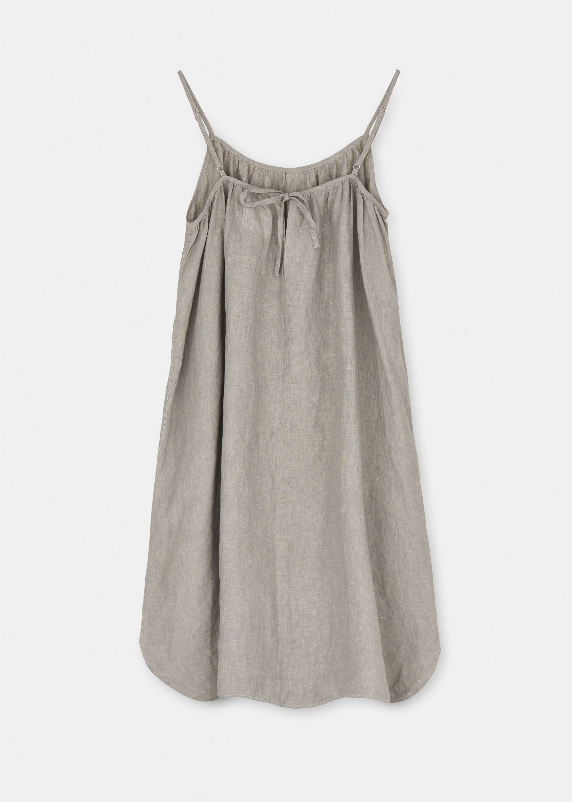 Strap dress linen | Grey