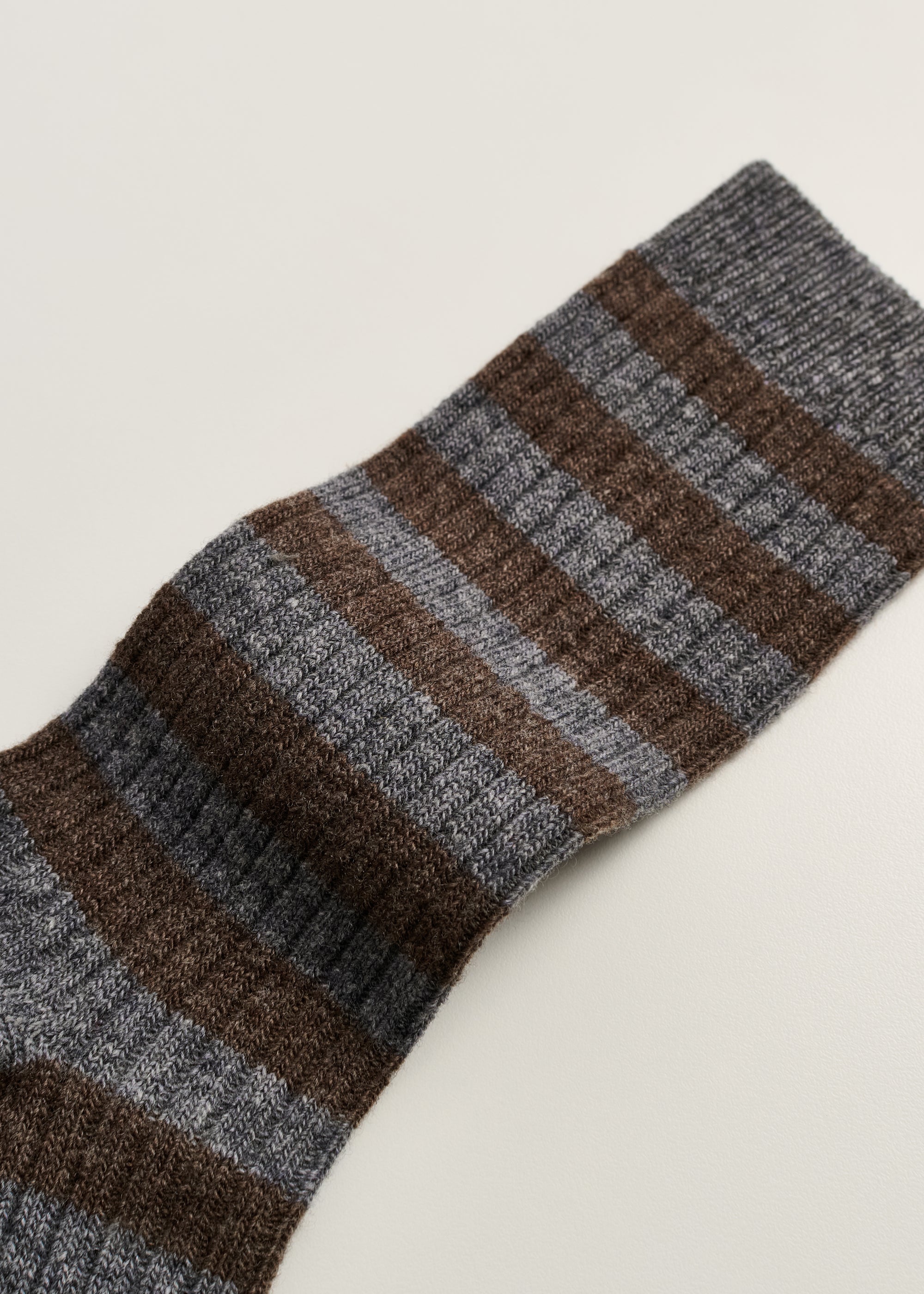 Striped cashmere sock | Mix Grey Socks aiayu
