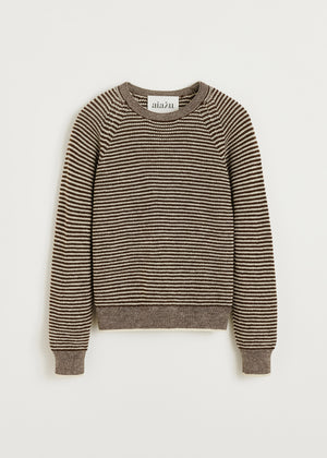 Suki striped sweater - highland wool | Mix Brown Sugar