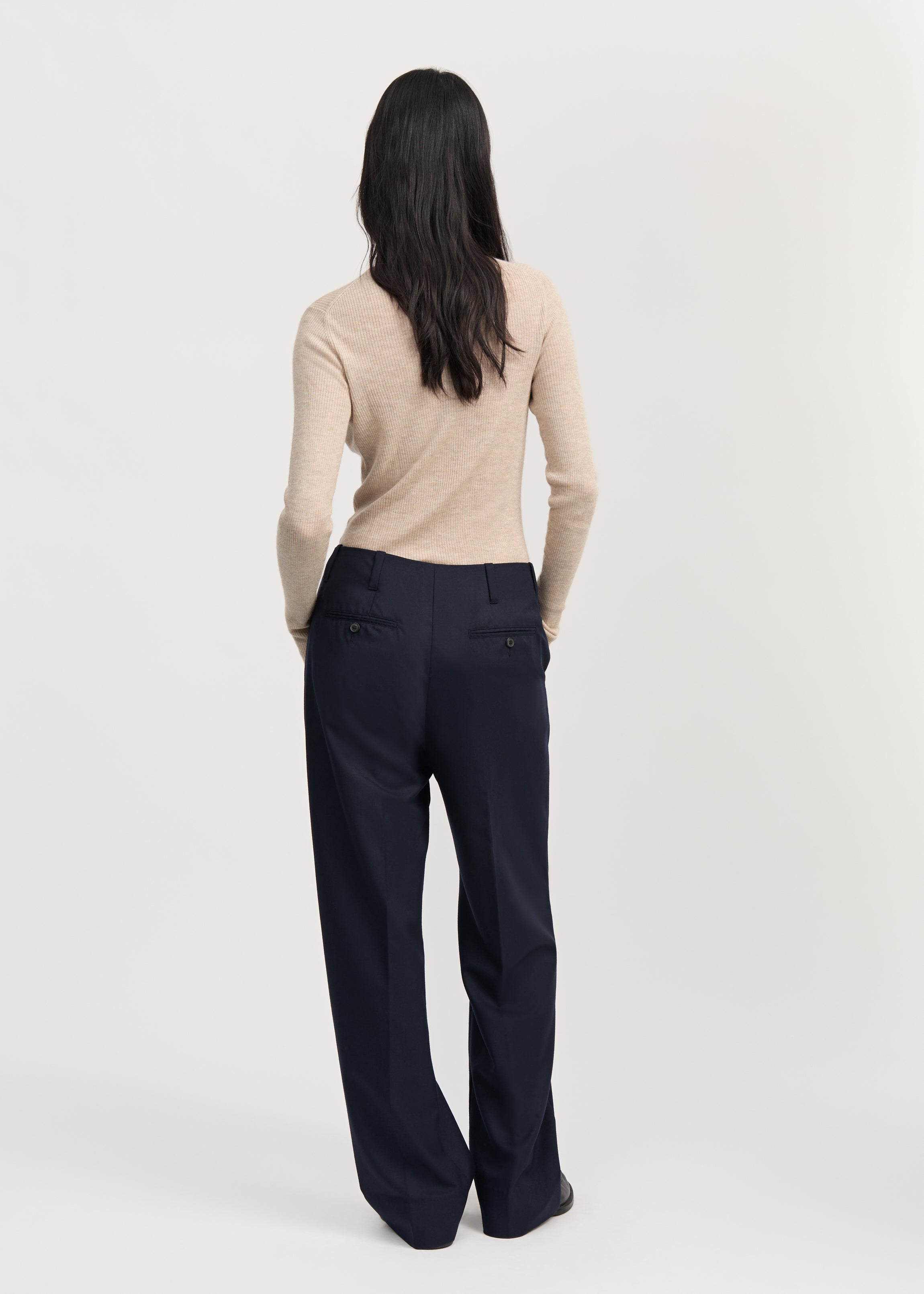 Toto pant fine wool | Black navy Pants aiayu